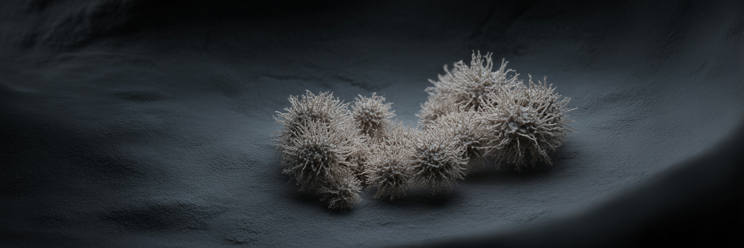 Microscopic view of dormant bacterial spores