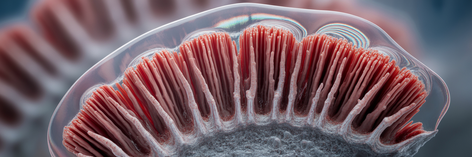 Microscopic view of limpet tooth nanostructure