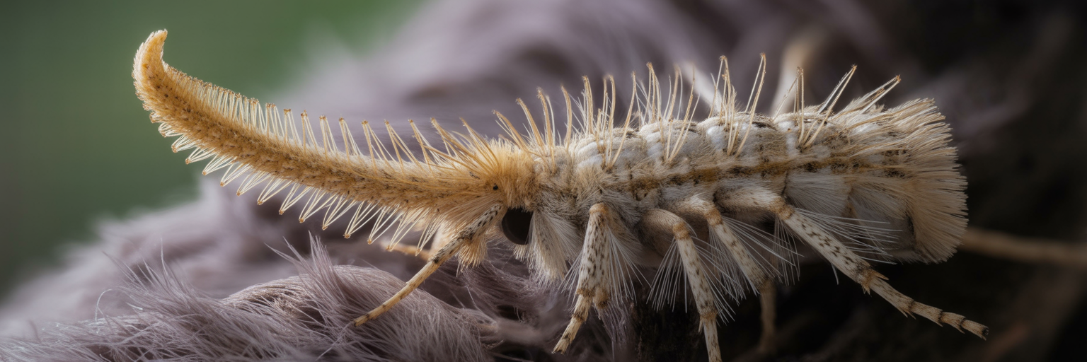 Microscopic view of tear-drinking moth proboscis