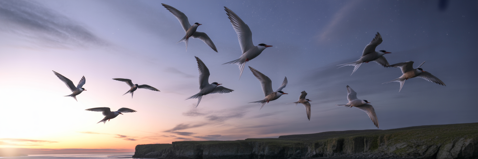 Migratory birds using sun and stars.