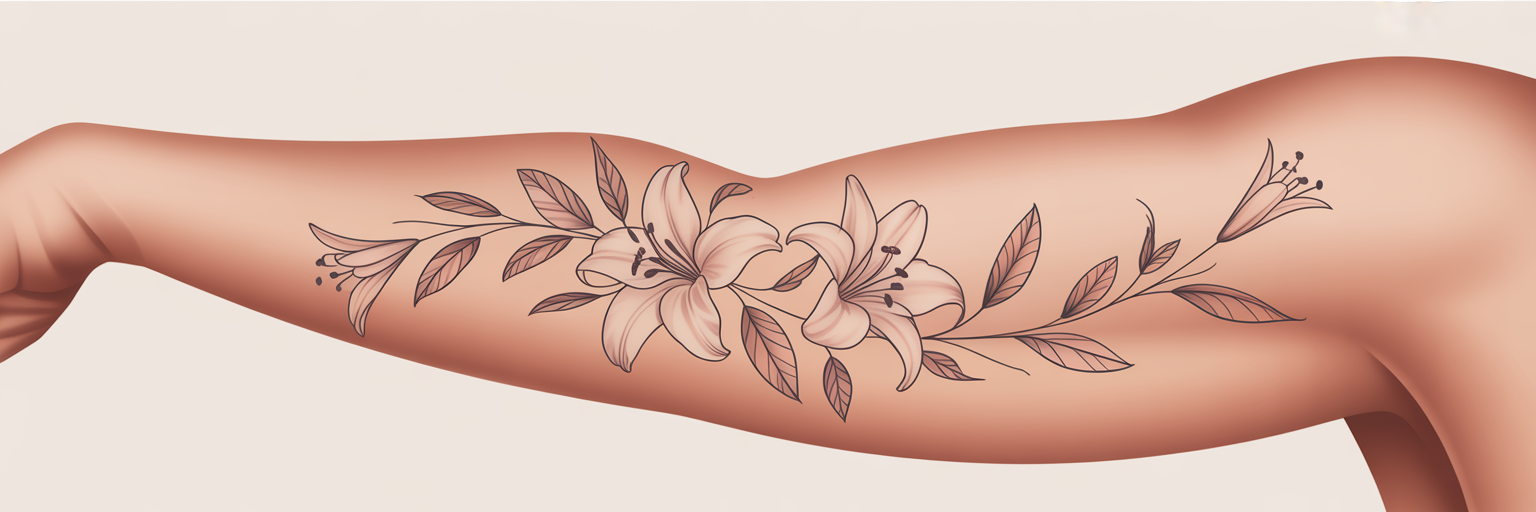 Minimalist floral armpit tattoo design.