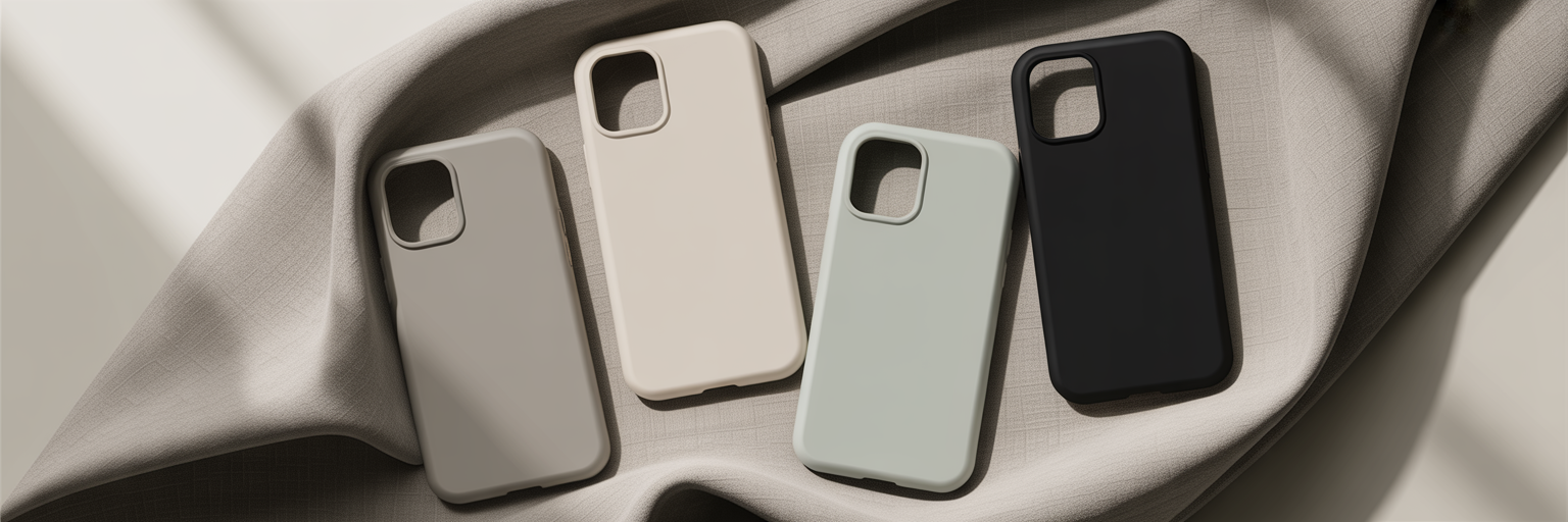 Minimalist rectangle iPhone cases in neutral colors