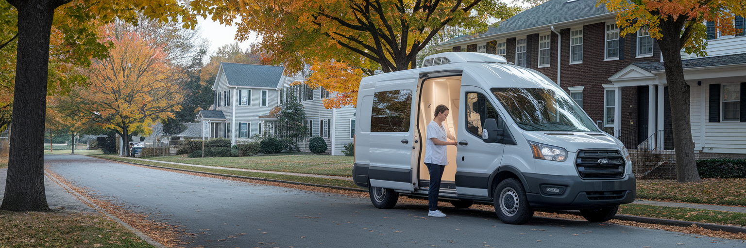 Mobile health unit providing community care.