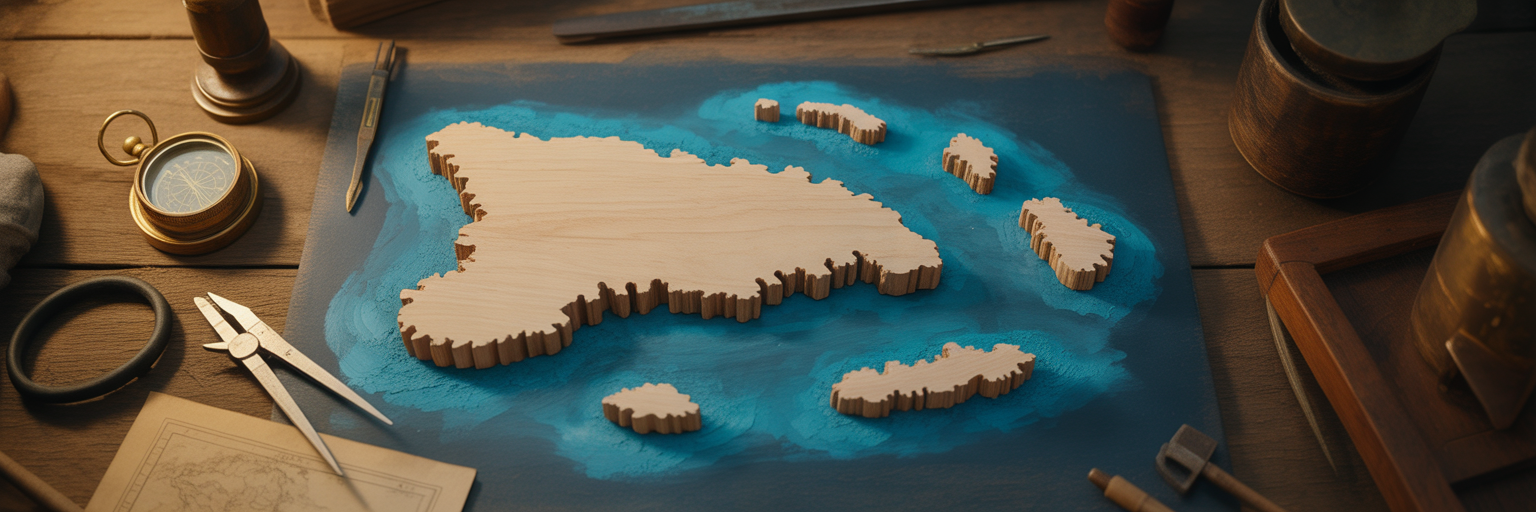 Modelos de madera del archipiélago de San Andrés.