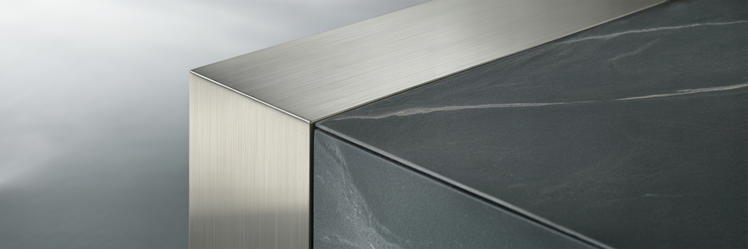 Modern architectural detail showing material junction