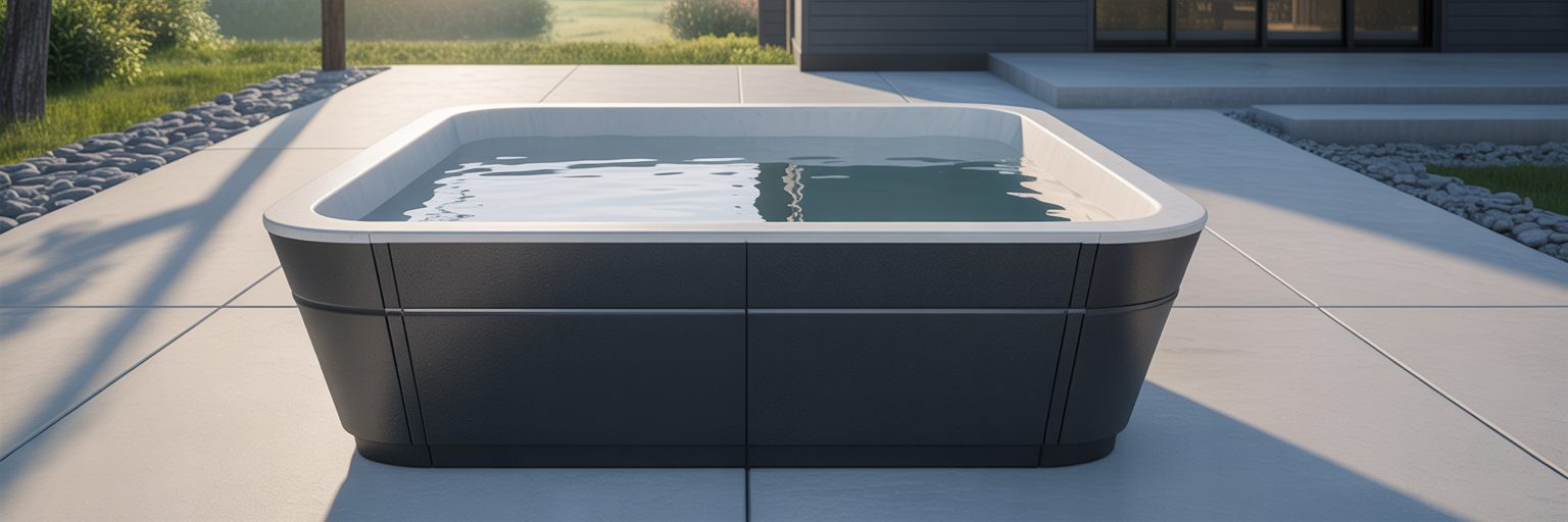 Modern cold plunge tub at home