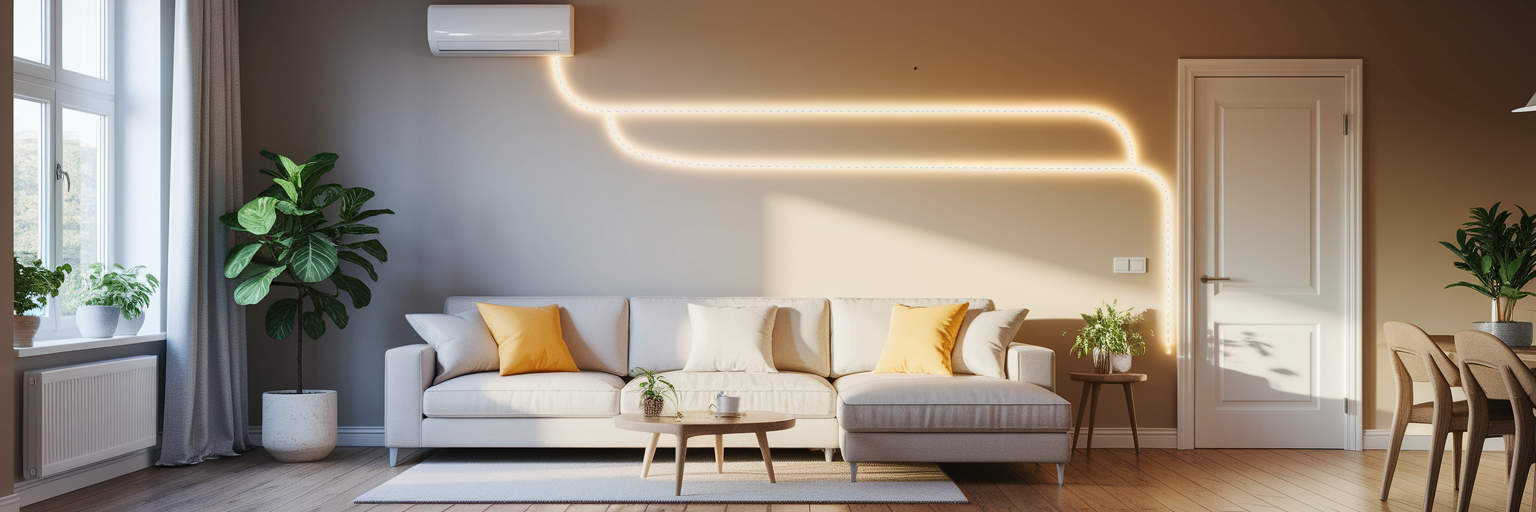 Modern thermostat in a sunlit Florida living room.
