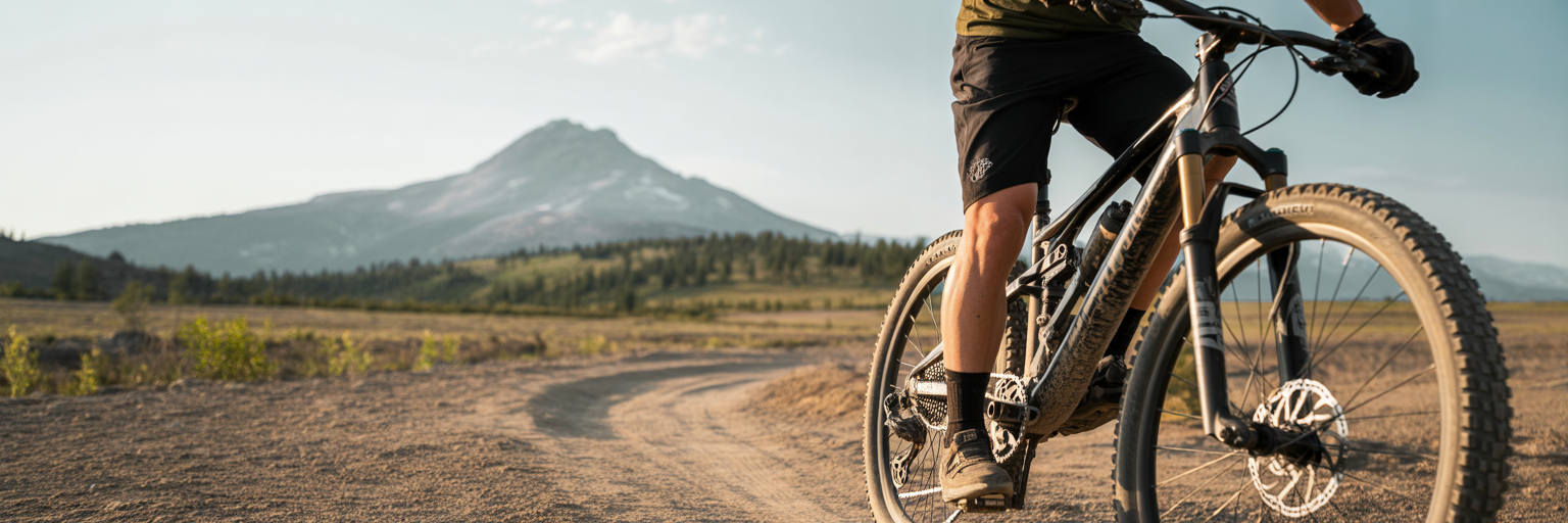 Mountain biker resting on Idaho trail