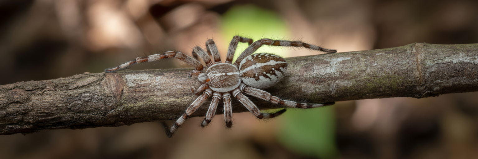 Net-casting spider camouflaged as a twig.