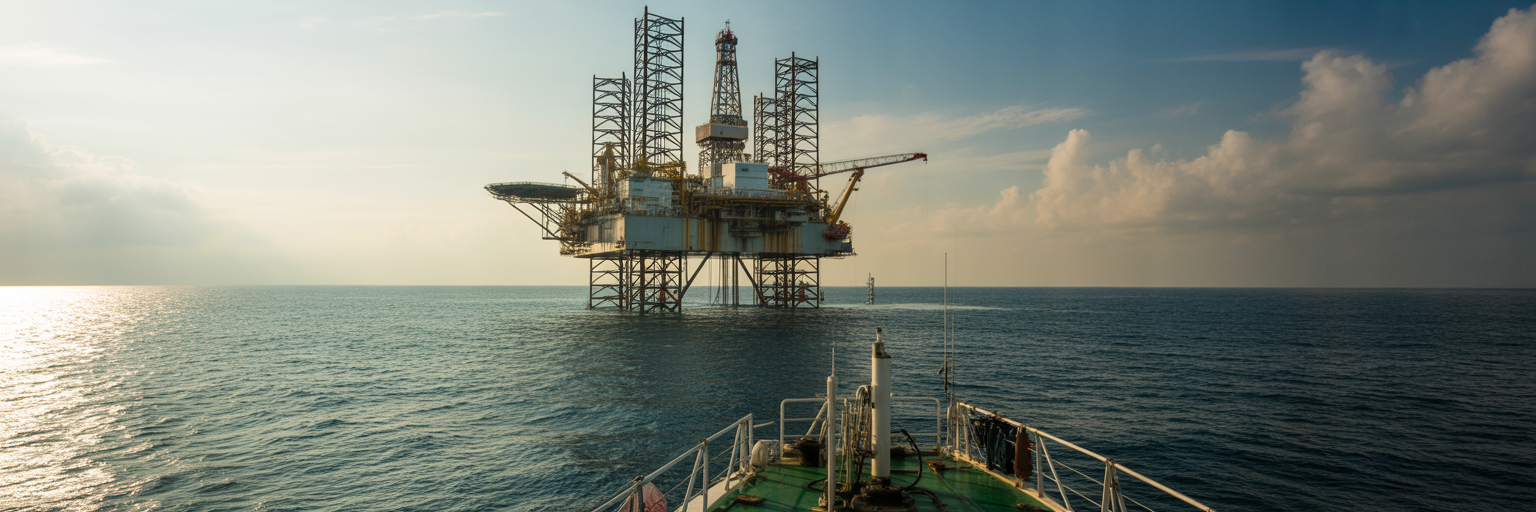 Offshore oil rig in Gulf of Mexico.