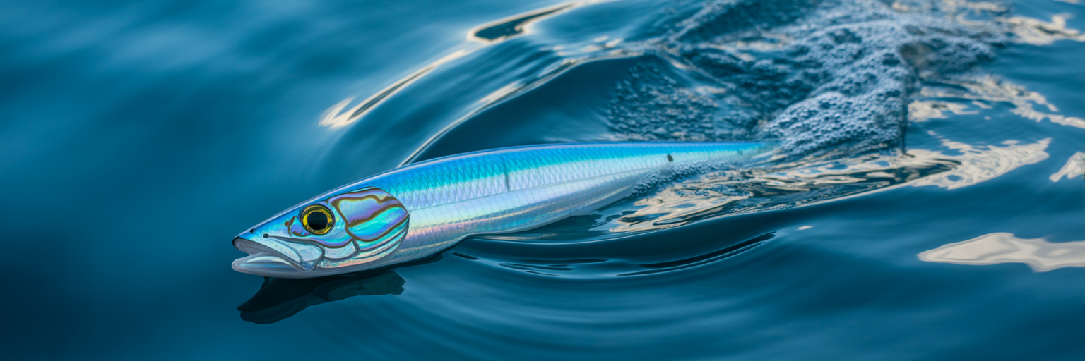 Offshore trolling lure with abalone head.
