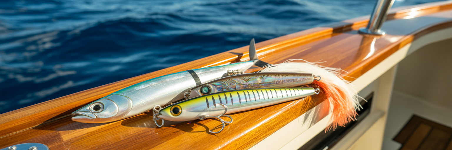 Offshore trolling lures for tuna fishing.