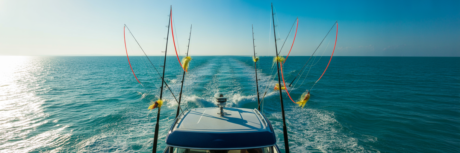 Offshore trolling spread for mahi