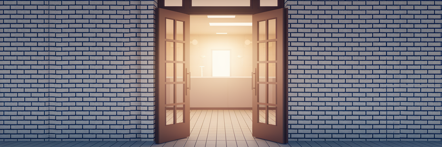 Open door of a welcoming Maryland clinic.