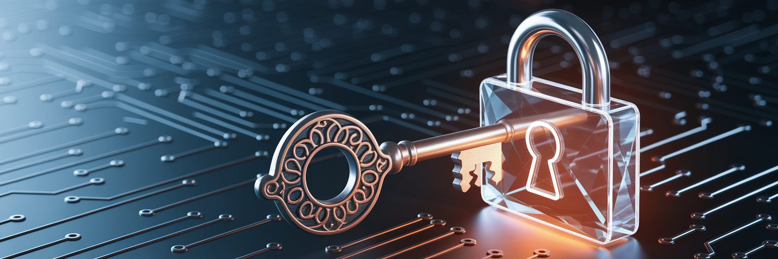 Ornate key locking a digital file