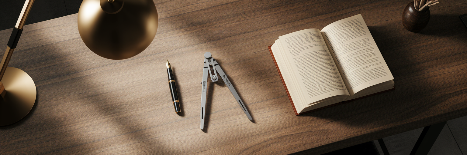 Outils de précision et de créativité sur une table.