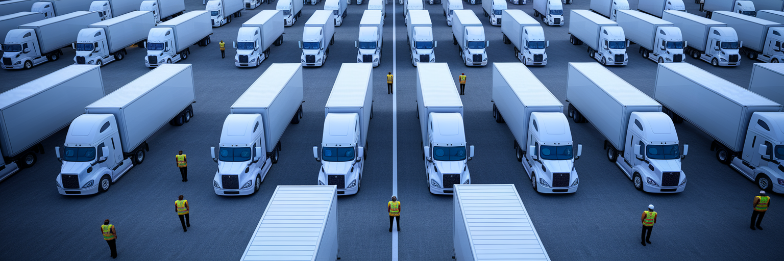 Seeking Justice After A Fatigued Trucker Accident On I 26 2 Overhead view of a busy trucking depot.