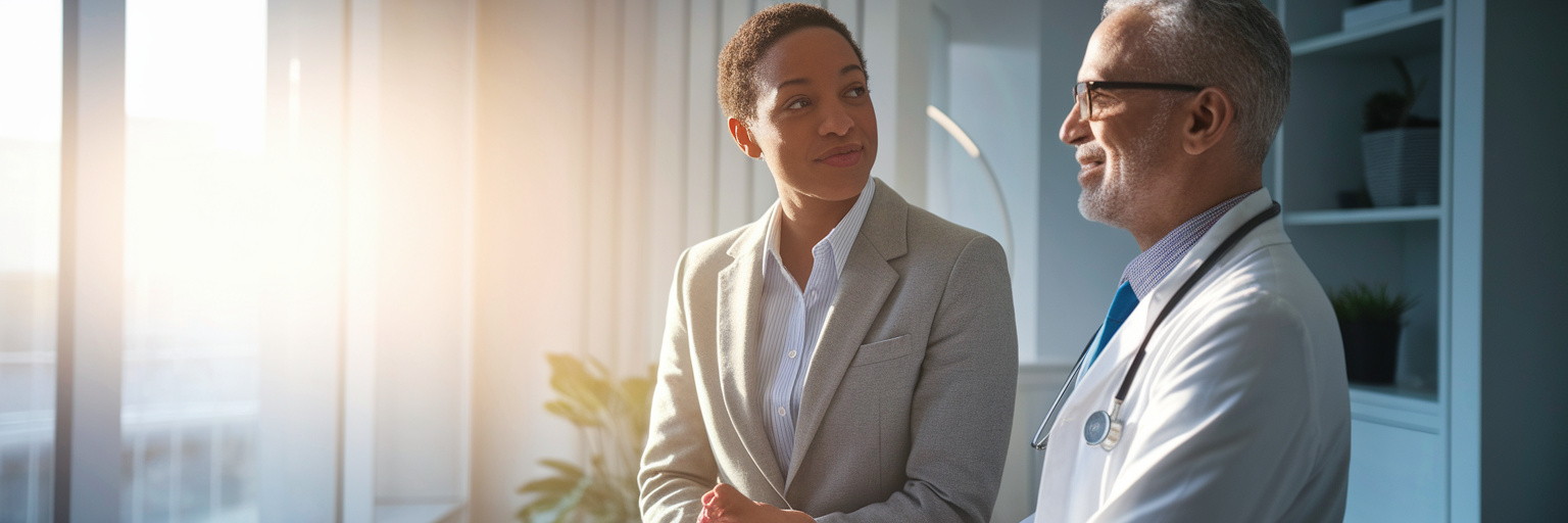 Patient consulting with doctor in Virginia.