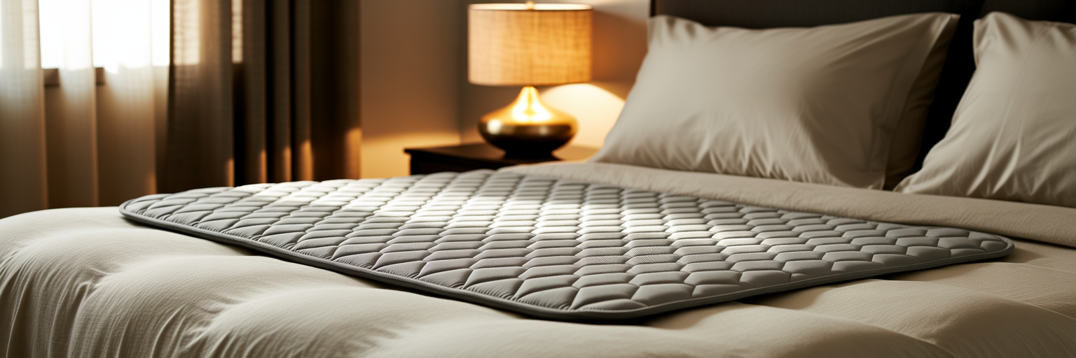 PEMF therapy mat on a bed.