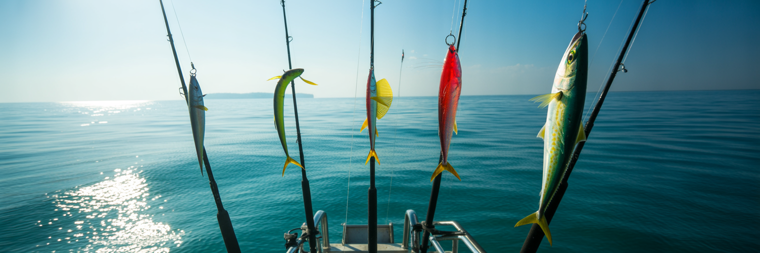 Perfect offshore trolling lure spread