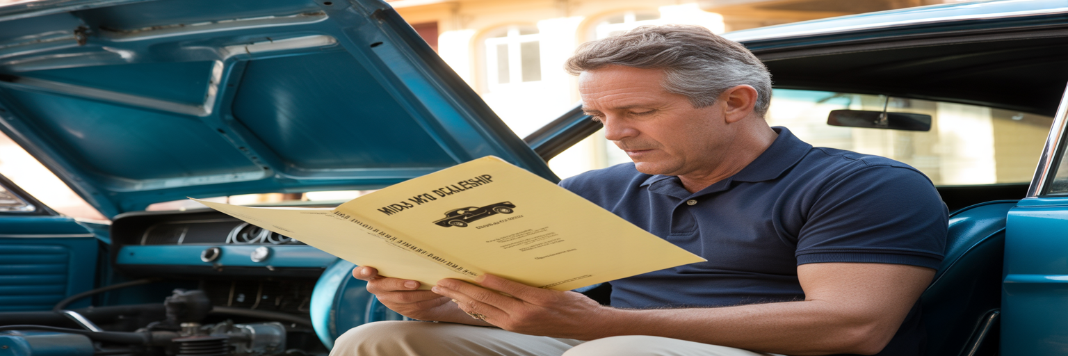 Person checking used car service history