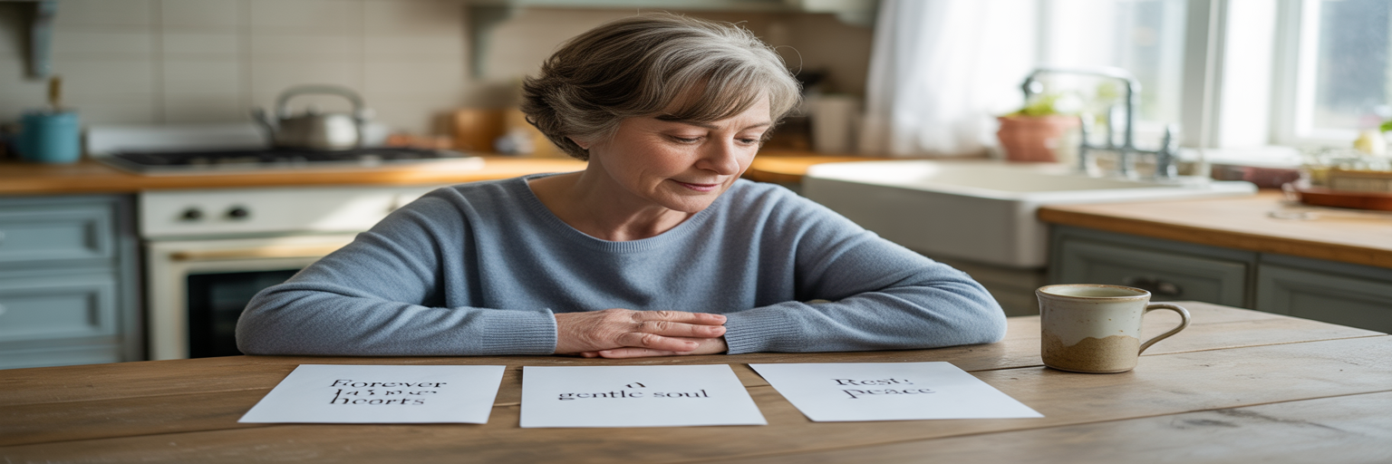 Person comparing funeral quotes at table.