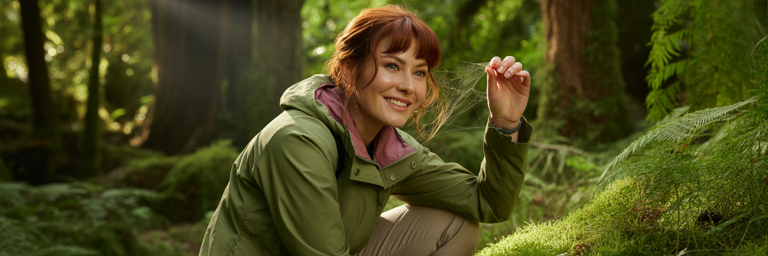 Person hiking in a forest