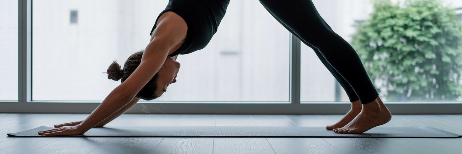 Person holding Downward-Facing Dog pose.
