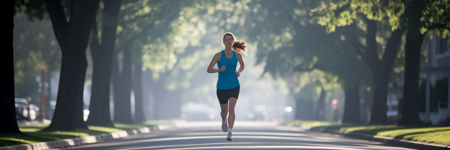 Person on morning run building habits.