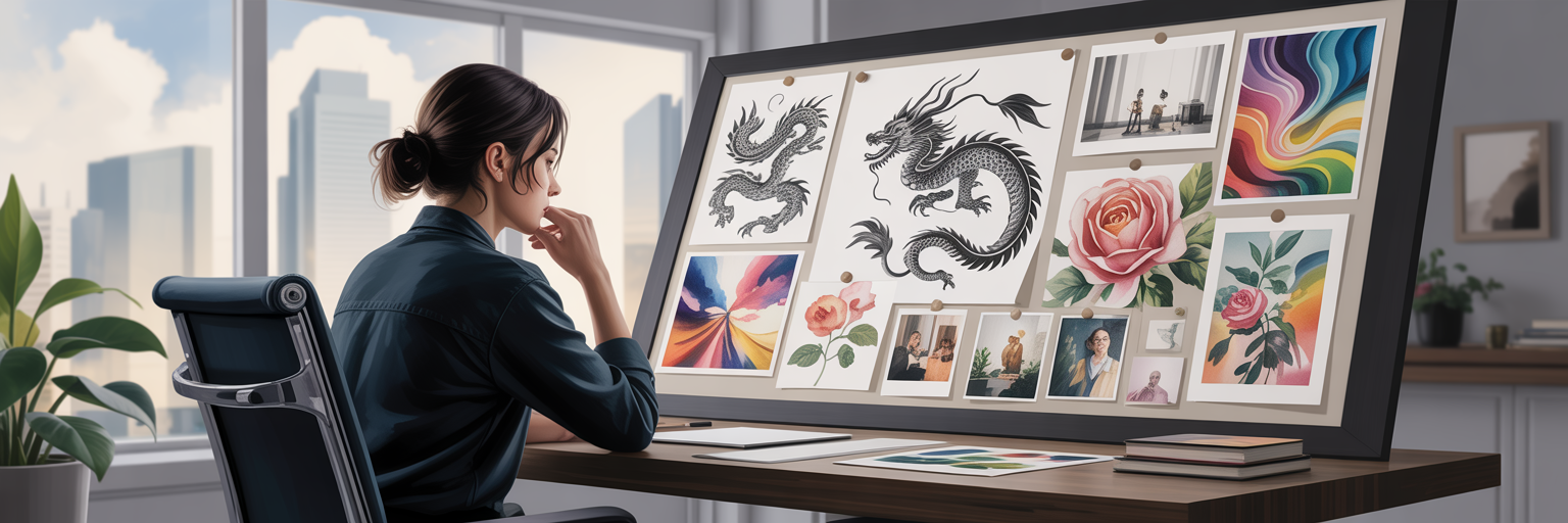 Person planning a personal tattoo design.