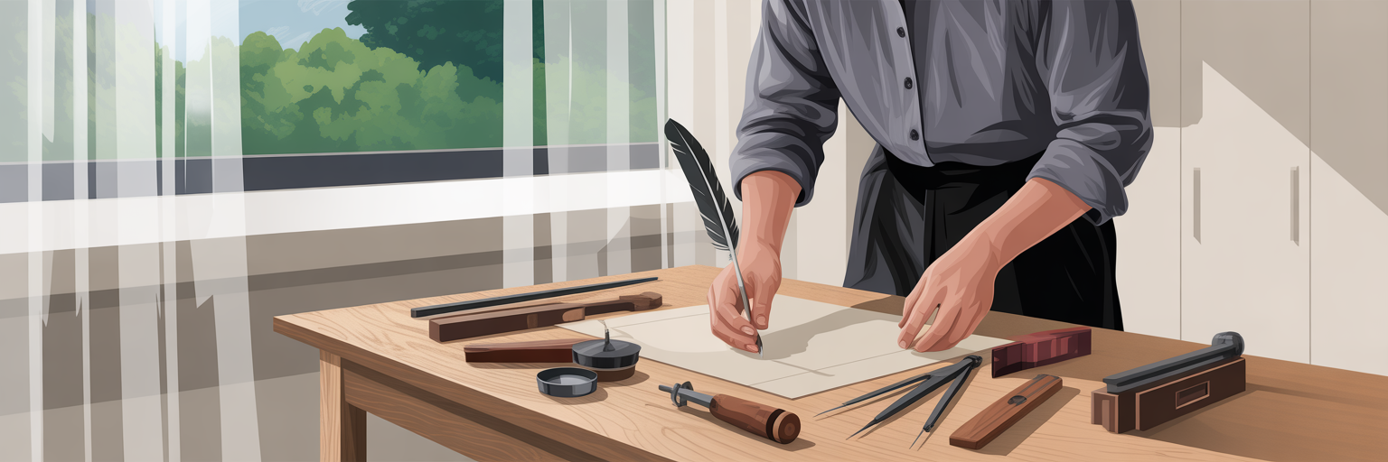 Person preparing tools for a project.