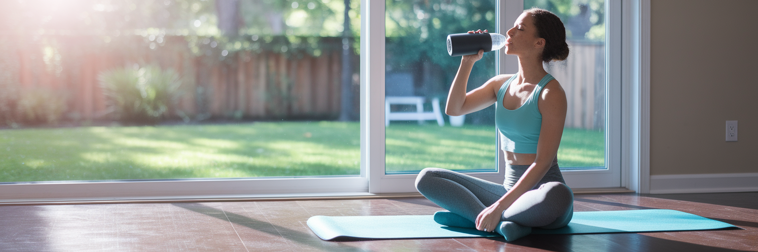 Person relaxing after home workout