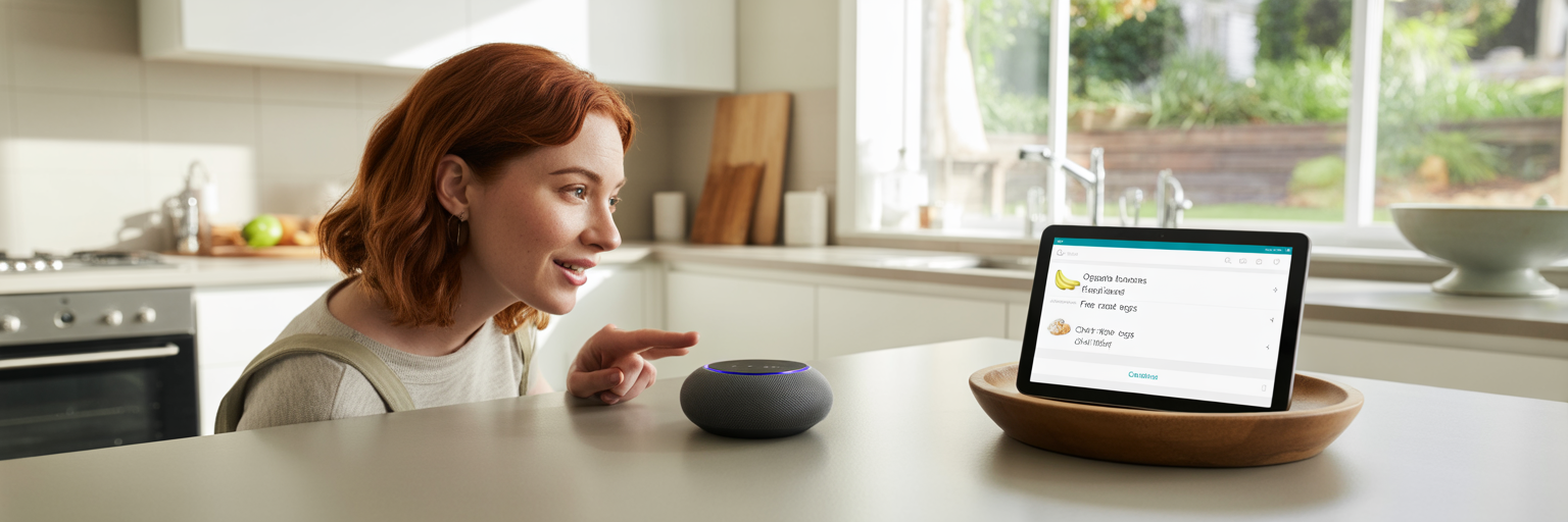Person using voice command on website