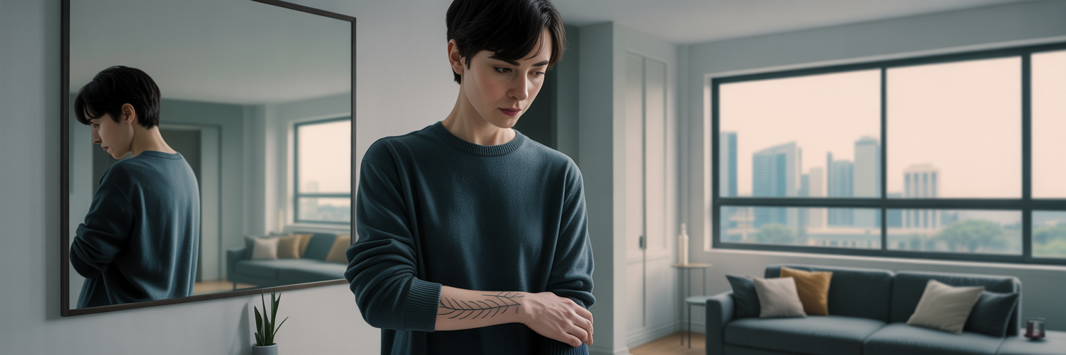 Person with new tattoo feeling confident.