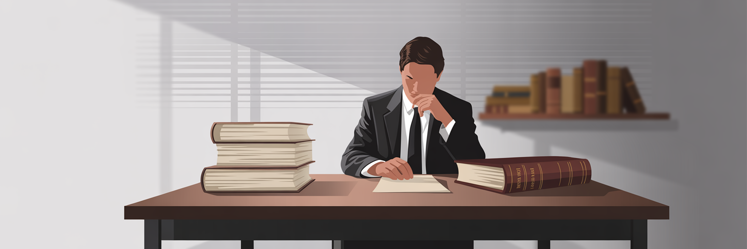 Persona revisando un documento legal con dudas