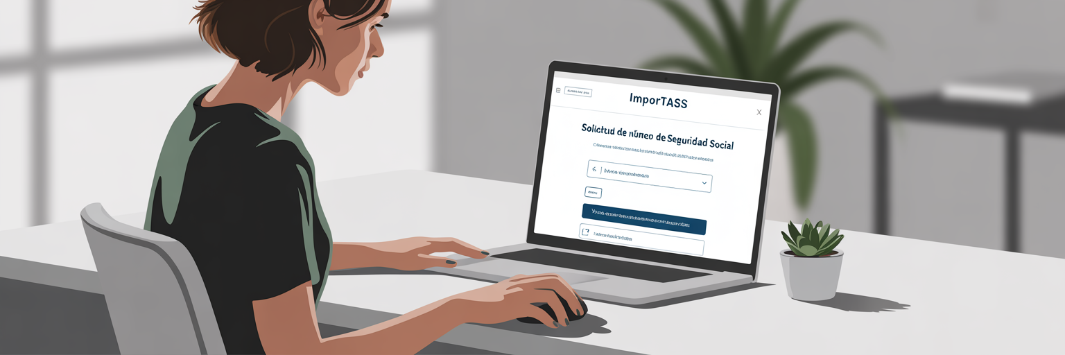 Persona solicitando el NUSS online con identificación digital.