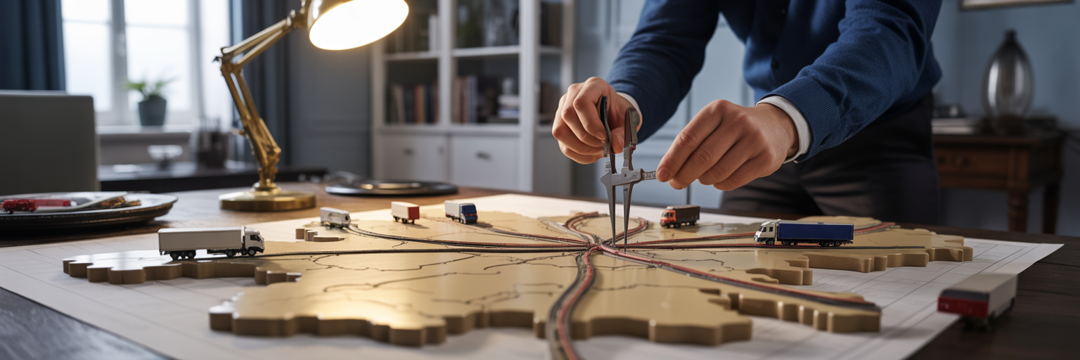 Planification logistique précise sur une carte de France.