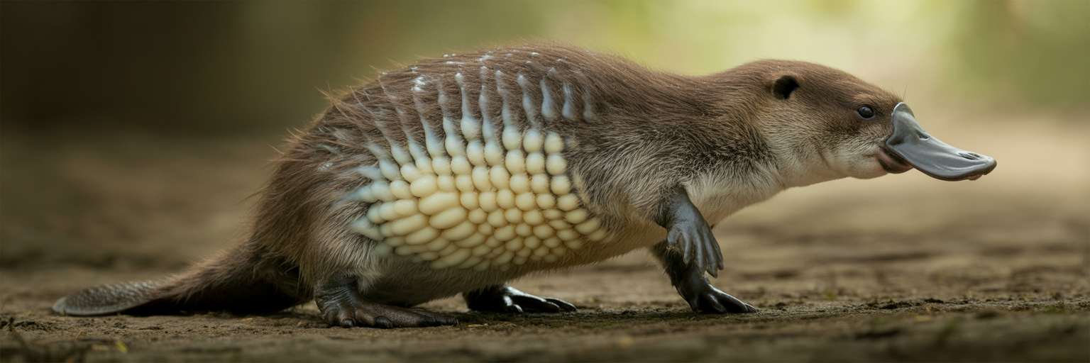 Platypus milk collecting on abdominal fur