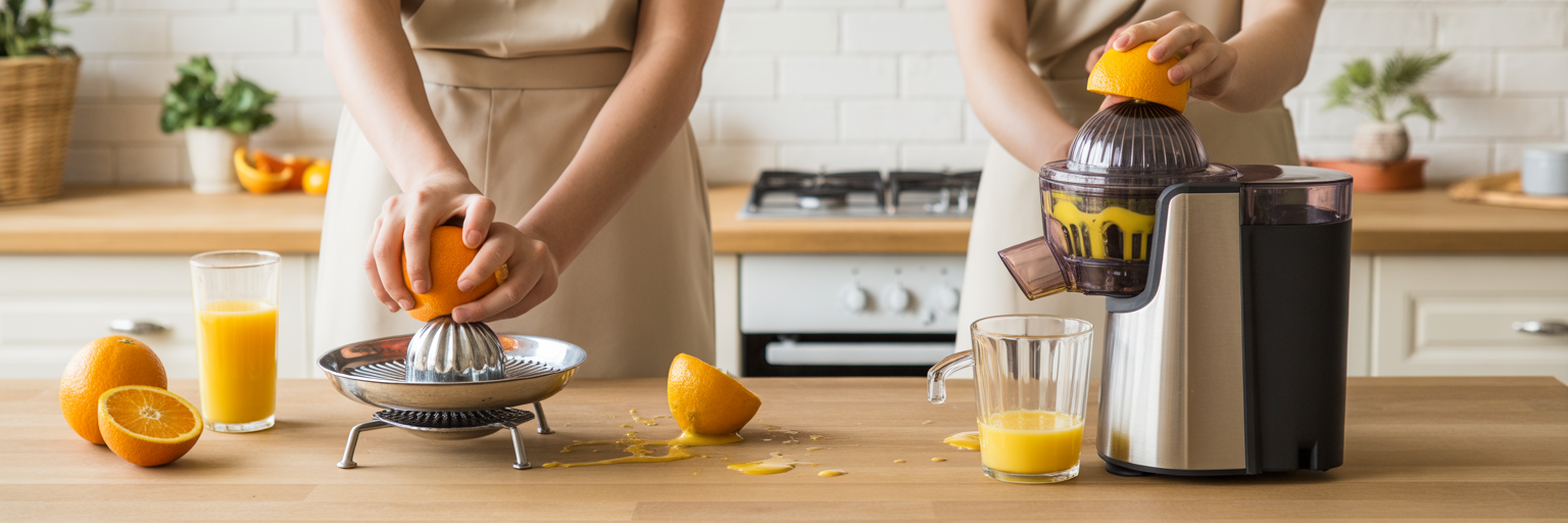 Porównanie wydajności wyciskania soku z pomarańczy.
