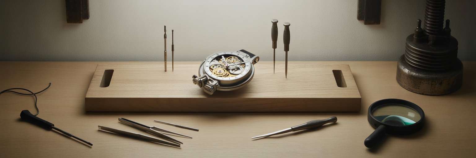 Präzisionswerkzeuge zur Justierung einer komplexen Uhr