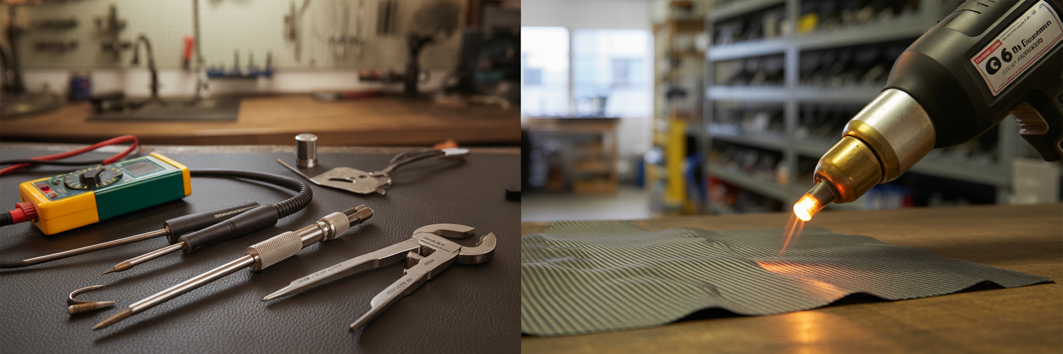 Precision tools versus heat application metaphor.