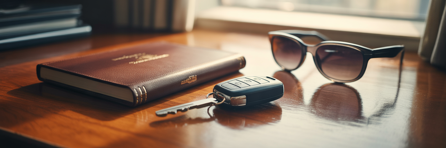 Premium car key fob and owner's manual.