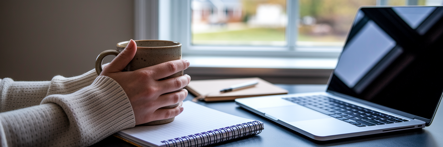 Preparing for an online therapy session.