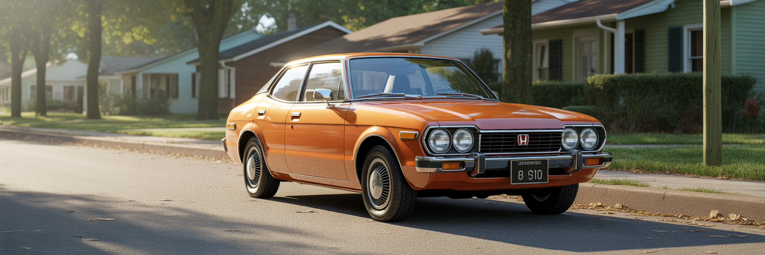 Pristine first-generation Honda Civic on suburban street.