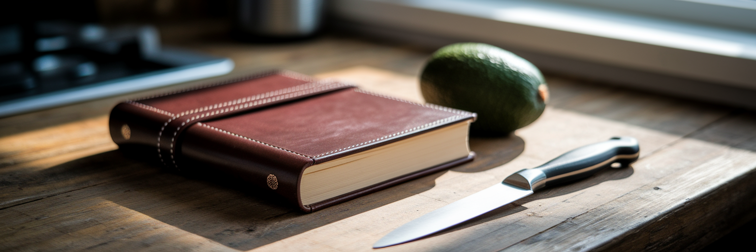 Private journal on kitchen table