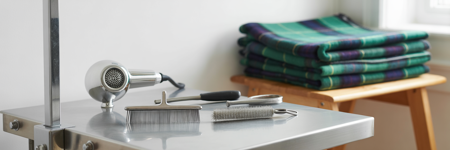Professional dog grooming tools in Dundee