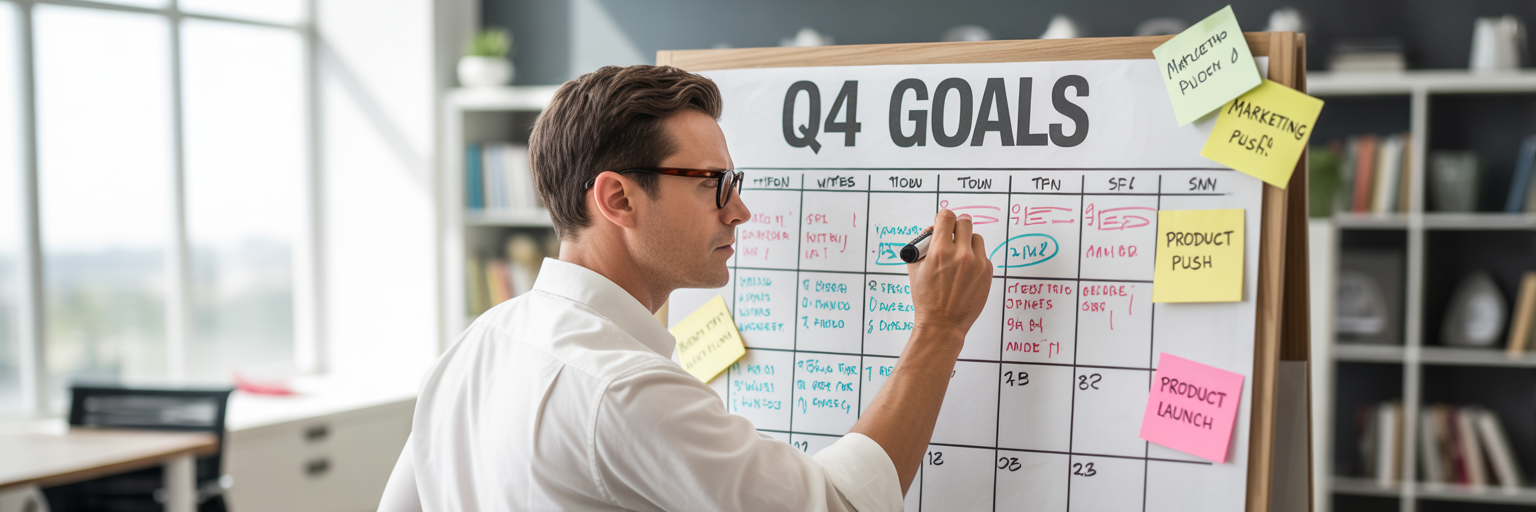 Professional mapping out a 90-day plan.