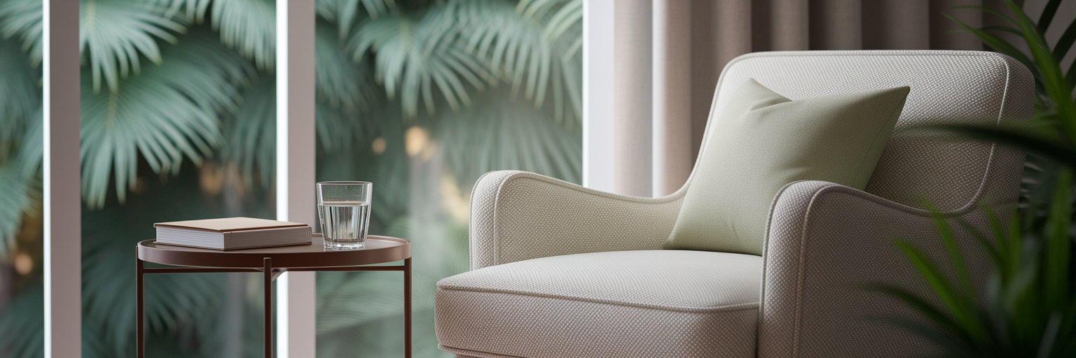 Quiet home space for virtual therapy session