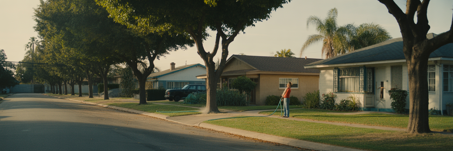 Quiet residential street in Bakersfield California