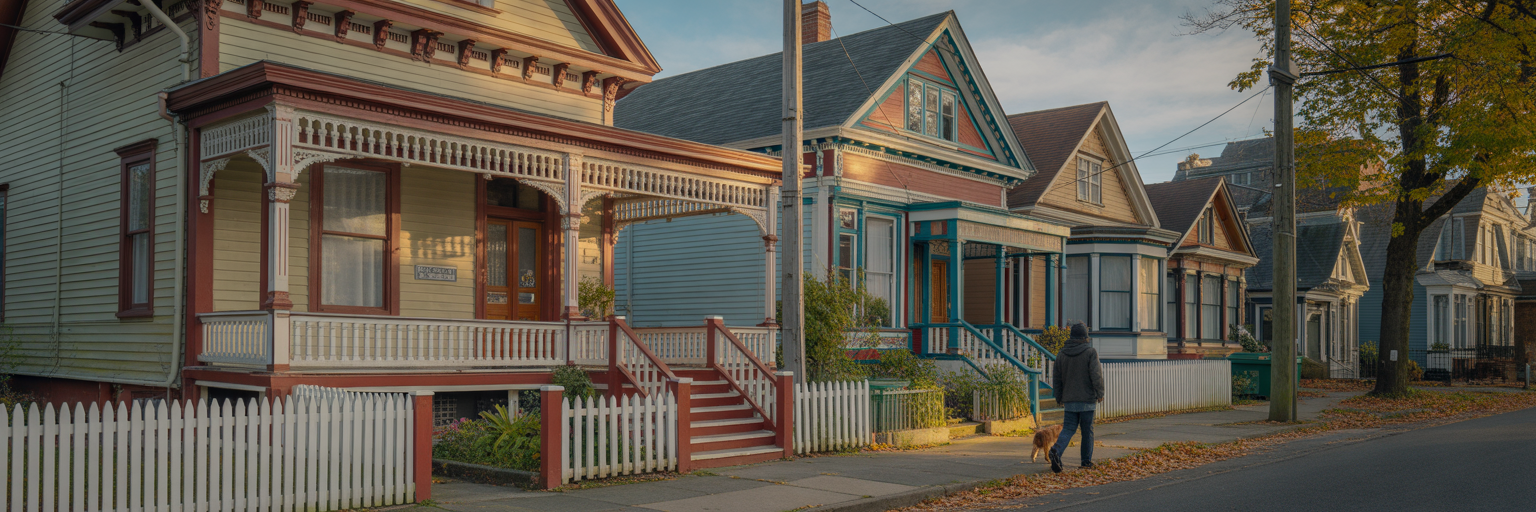 Quiet residential street in Port Townsend